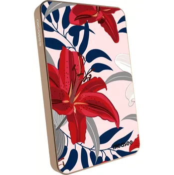 Powerbanka Picasee Powerbanka s MagSafe 5 000 mAh Zlatá - Red Lily