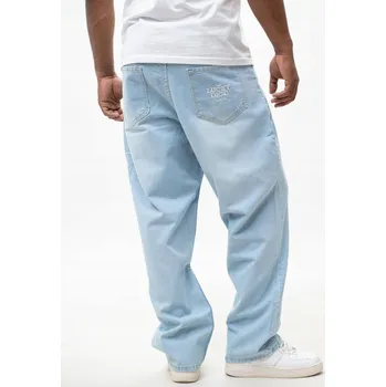Pánské džíny Široké pánské džíny BAGGY světle modré s výšivkami Lucky Dice L