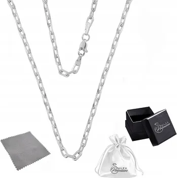 Řetízek Řetízek Stříbro 925, klasický Anker Weave s diamanty, 55 cm x 4,5 mm