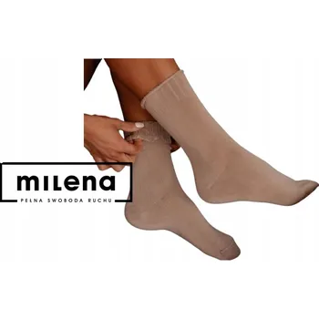Dámské ponožky Milena ponožky FROTÉ dámské HLADKÉ beztlaké béžové 37-41
