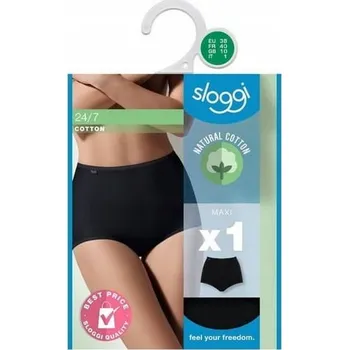 Kalhotky Sloggi Kalhotky 24/7 Cotton H Maxi velikost 42; černá