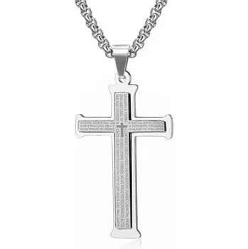Oblečení a móda Přívěsek z chirurgické oceli Křížek Calvo Stříbrný - Model BEZ ŘETÍZKU (pouze přívěsek)