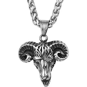 Oblečení a móda Přívěšek z chirurgické oceli Beraní hlava znamení Ariese - Model BEZ ŘETÍZKU (pouze přívěsek)