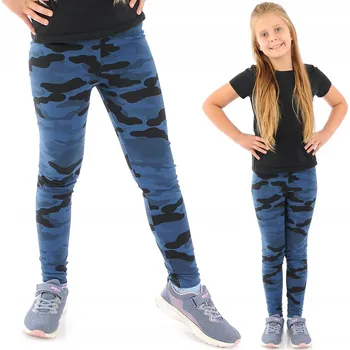 LAEMI dětské legíny dlouhé klasické bavlna modré, velikost 128