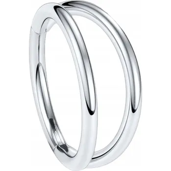 Náušnice PIERCING Clicker stříbrný dvojitý kroužek Helix Conch Ocel Ch.316L 1,2/8