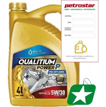 Motorový olej Syntetický olej 5W30 QUALITIUM POWER P C2 4L SN/SN, C2, PSA B
