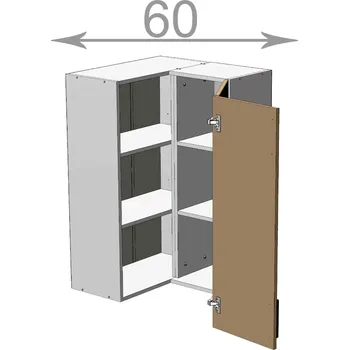 Kuchyňská linka Capri BK606092, kuchyňská vysoká rohová skříňka š.60, korpus grafit, dvířka nymphaea alba
