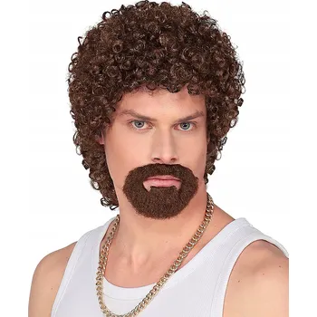 Karnevalová paruka Widmann paruka krátké hnědé kudrnaté vlasy