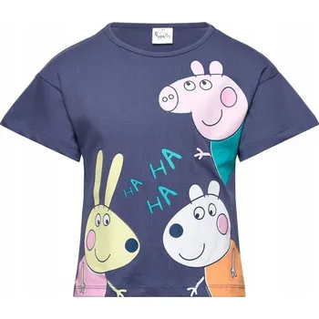 Tmavě modré tričko prasátko Pepa pro dívky, vel. 116 cm.