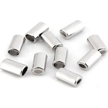 Kovová koncovka na šňůru oválná 8x14 mm, střední, 1 nikl