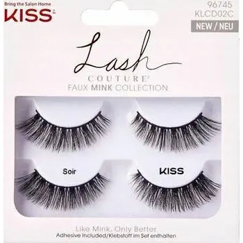 Péče o řasy a obočí KISS FAUX MINK COLLECTION SOIR umělé řasy na pásku x2
