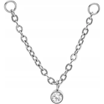 Řetízek Řetízek z jednoho křišťál 40 mm stříbrný