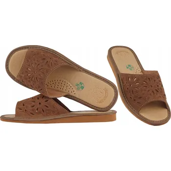 Dámská obuv Pantofle široké bačkory z přírodní semišové kůže pro široké chodidlo Bamboše velikost 36