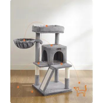 Nízké škrabadlo, pelíšek, podložky na škrábání, škrabací sloupek, škrabací věž pro kočky FEANDREA 61 - 100 cm