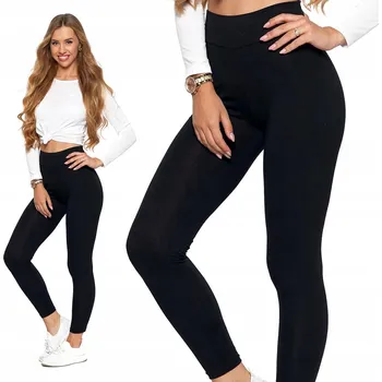 Dámské legíny Legíny Moraj černé klasické dlouhé S/M vysoký pas