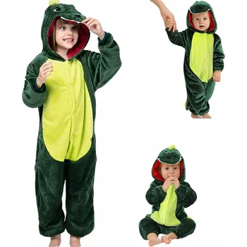 Karnevalový kostým DINOSAURUS KIGURUMI PYŽAMO DRAK OBLEČENÍ NA MAŠKARNÍ PLES OVERAL 105-110 cm