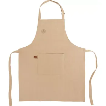 Kuchyňská zástěra Bavlněná kuchyňská zástěra s vázáním, béžová