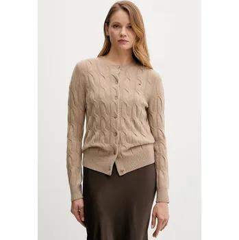 Dámské oblečení Vlněný kardigan Tommy Hilfiger WW0WW47463 béžová 80X, vel. L