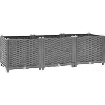 Květináč Květináč plast šedý VidaXL 120 cm x 40 cm x 38 cm