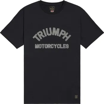 Pánské tričko Triumph Burnham Checkerboard Tee Black/Bone – M