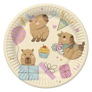 Party nádobí Papírový talíř velký - Cute Kapybara Party