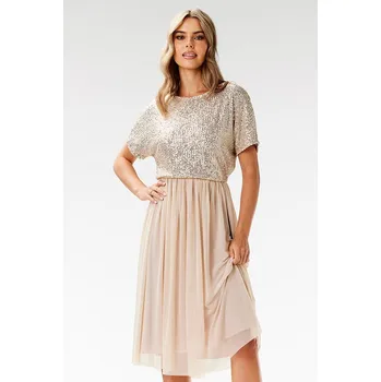 Dámská móda Šaty Awama Beige 587984 XL