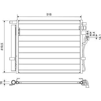 Výparník klimatizace Kondenzátor, klimatizace VALEO 814404