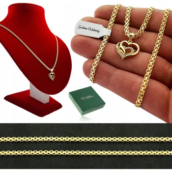 Náhrdelník Zlatý řetízek se srdíčkem PR 925/585 dárek pro manželku k výročí svatby