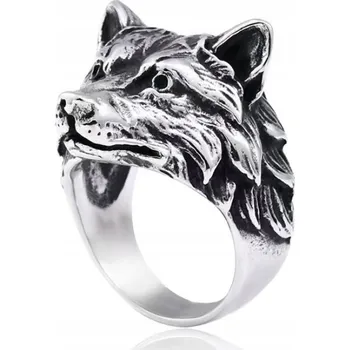 Prsten Pánský prstýnek vlk, stříbrný, vintage, velikost 26