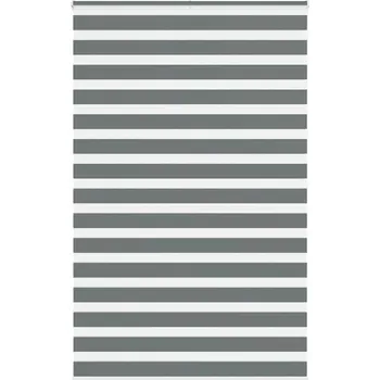 Roleta vidaXL Zebra roleta 150x200 cm šířka látky 145,9 cm polyester [4014791] Barva: Tmavě šedá