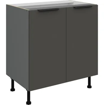 Kuchyňská skříňka Dolní dvoudveřová skříňka LUNARA - šířka 80 cm, grafit / antracit