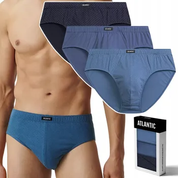 Slipy Pánské slipy 3 PÁRY klasické 100% BAVLNA ATLANTIC 3MP-192 - XL