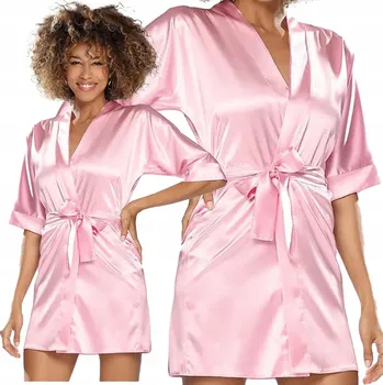 Dámský župan Dkaren dámský župan do půlky stehen bez kapuce, cukrově růžový, velikost XL