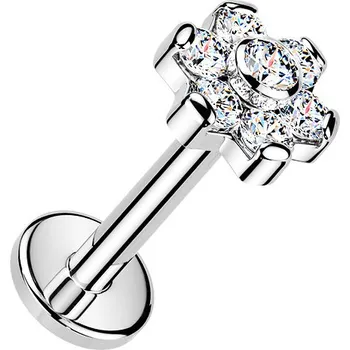 Piercing Šperky4U Piercing do brady - labreta kytička TITAN - TIT1693-1208