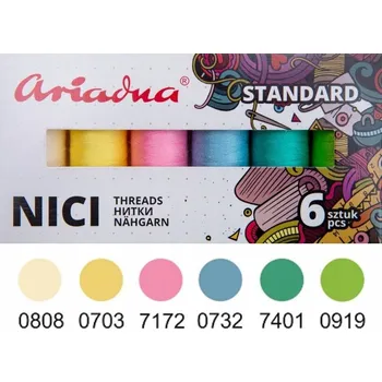 Nit Nitě pro šicí stroje a ruční šití, polyesterové, vícebarevné, 6 ks