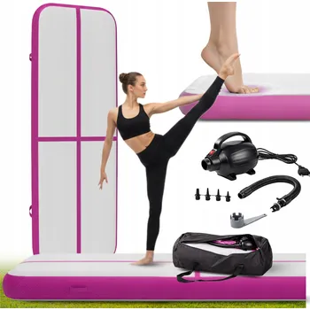 podložka na cvičení AIRTRACK 5 M RŮŽOVÝ AKROBATICKÁ DRÁHA GYMNASTICKÁ PODLOŽKA MATRACE NAFUKOVACÍ