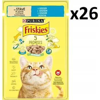 Krmivo pro kočku Purina Friskies mokré krmivo pro kočky s lososem v omáčce 26x85g