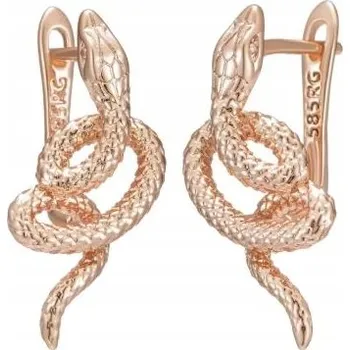 Náušnice Náušnice pozlacené hadí zlaté náušnice růžové zlato