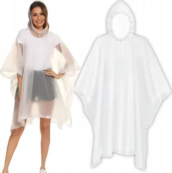 Pláštěnka Pláštěnkové pončo bílé univerzální s kapucí