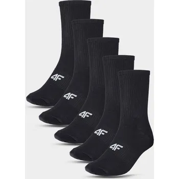 Dámské ponožky 4F PONOŽKY CHLAPECKÉ ČERNÉ NAD KOTNÍK MULTIPACK 5 PÁRŮ 38-40