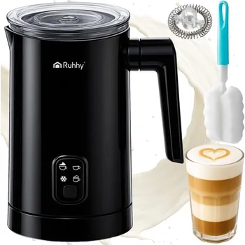 Příslušenství pro přípravu kávy Elektrický napěňovač mléka na kávu 400W s ohřevem, 4 režimy, 350 ml, BPA FREE