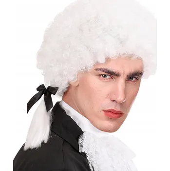Karnevalová paruka Widmann paruka polodlouhé bílé kudrnaté vlasy