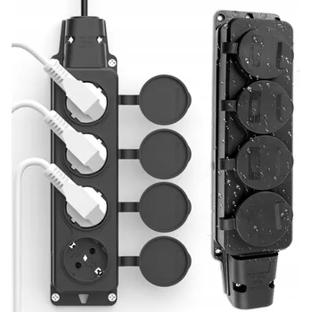 Elektrická zásuvka 2x ROZDVOJKA ROZVODKA ČTYŘNÁSOBNÁ ZÁSUVKA Hermetická IP54 16A