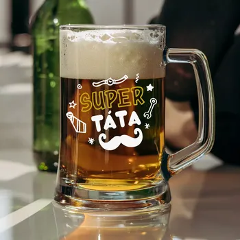 Sklenice SUPER TÁTA - pivní sklenice 0,5 l