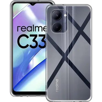Pouzdro na mobilní telefon Zadní Kryt pro realme C33, průhledný, Slim, bezbarvý