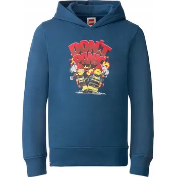 Chlapecká mikina LEGO City dětská mikina s kapucí, tmavě modrá, velikost 98/104