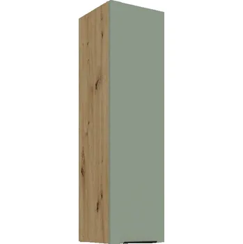 Kuchyňská skříňka Vysoká horní kuchyňská skříňka LUNARA - šířka 30 cm, zelená / dub artisan