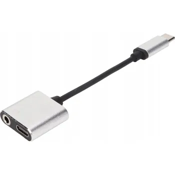 Adaptér 2 v 1 USB-C na 3,5mm sluchátkový jack a nabíjecí port Mini YT