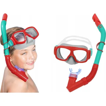Potápěčská maska Bestway Sada Potápěčské Brýle a šnorchl pro šnorchlování ČERVENÁ 7+ 24032
