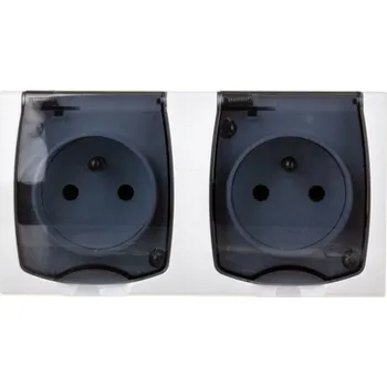 Elektrická zásuvka Hermetická dvojitá zásuvka na omítku Madera GNH-2NZ